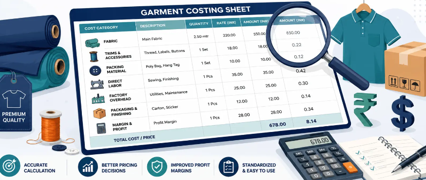 Apparel cost control during garment production planning
