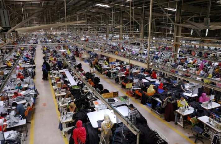 Garment factory production floor representing Bangladesh apparel manufacturing